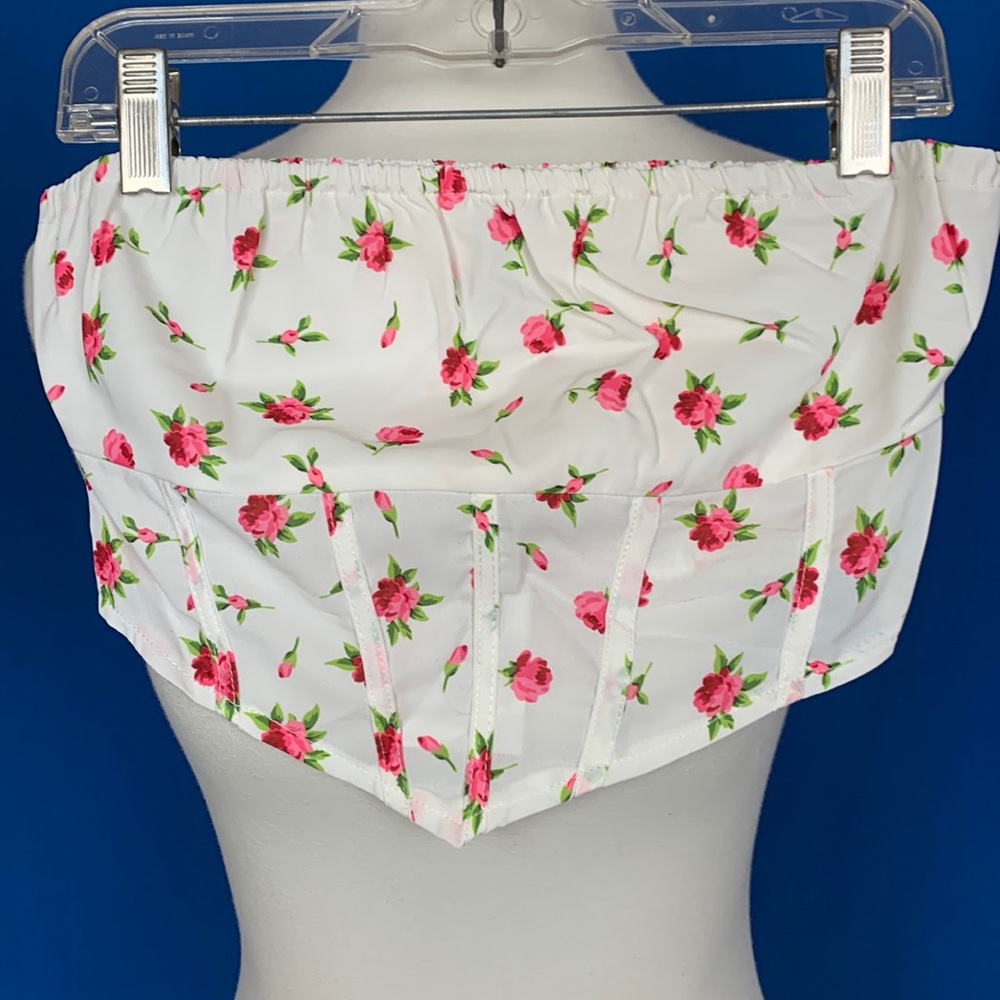 Strapless white corset top NWT